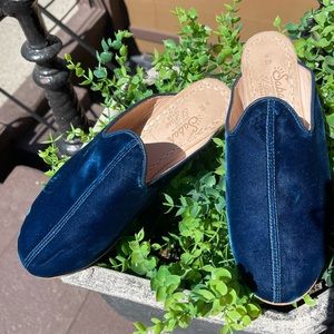 Sabah Blue Velvet Flats